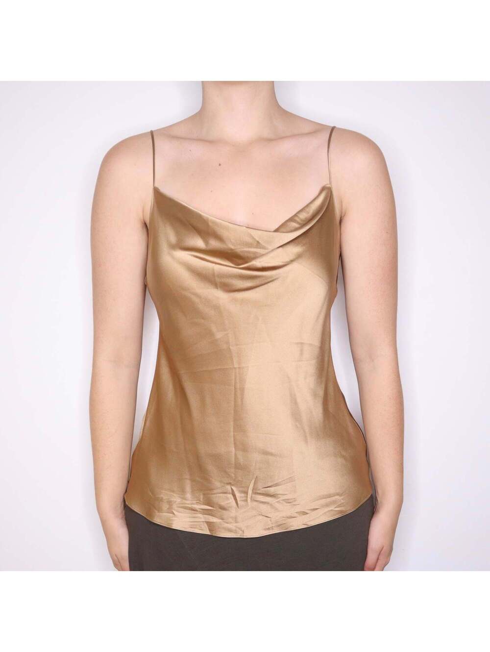 Y2K NILI LOTAN Gold Silk Camisole (L)